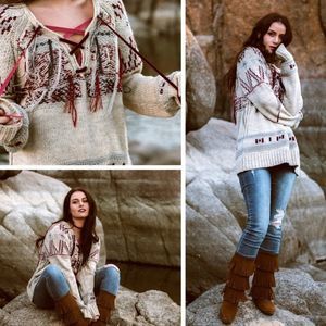 NWT $275 Anthropologie | Gypsy | Milly | Fringe | Acrylic Wool Alpaca Sweater